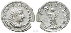 Roman Imperial Coins TREBONIANUS GALLUS (251-253). Antoninianus. Rome. Obv: IMP C C VIB TREB GALLVS AVG. Radiate, draped and cuirassed bust right. Rev: PAX AETERNA. Pax standing facing, head left, hol