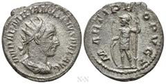 Roman Imperial Coins AEMILIAN (253). Antoninianus. Rome. Obv: IMP AEMILIANVS PIVS FEL AVG. Radiate, draped and cuirassed bust right. Rev: MARTI PROPVG T. Mars standing left, holding spear and resting 