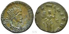 Roman Imperial Coins QUINTILLUS (270). Antoninianus. Rome. Obv: IMP C M AVR CL QVINTILLVS AVG. Radiate, draped and cuirassed bust right. Rev: FIDES MILITVM / Є. Fides standing left, holding vexillum a