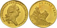 GERMANY. Bavaria. Karl Theodor(1777-1799). Gold Ducat "Inngold Dukat" 1780. Munich. Obv: CAR. THEODOR. D. G. C. P. R. V. B. D. S. R. I. A. & EL. D. I. C. & M. Bust with bound hair right. Rev: EX AURO 