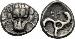 DYNASTS OF LYCIA. Perikles (Circa 380-360 BC). 1/3 Stater. Obv: Facing lion’s scalp. Rev: Triskles. Podalia 488; SNG von Aulock 4254. Condition: Very fine. Weight: 2.7 g. Diameter: 14 mm.