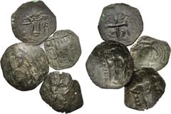 BULGARIA. Constantinus Tich Asen (1257-1277). Ivan Alexander and Theodora II (1331-1371). Lot of 4 Bronze coins. Obv: . Rev: . Dochev, pl. 8,17; IX, 7; 12,4-5. Condition: See Picture. Weight: g. Diame