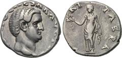 OTHO (69). Denarius. Rome. Obv: IMP M OTHO CAESAR AVG TR P. Bare head right. Rev: SECVRITAS P R. Securitas standing left, holding wreath and sceptre. RIC 12. Condition: Very fine. Weight: 3.5 g. Diame