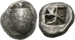 ATTICA. Aegina. Obol (6th century BC). Obv: Sea turtle. Rev: Incuse square divided into eight triangles. BMC 57. Condition: Very fine. Weight: 1.0 g. Diameter: 8 mm.