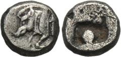 DYNASTS OF LYCIA. Uncertain dynast. Obol (Circa 520-480 BC). Obv: Forepart of boar left. Rev: Incuse punch. SNG von Aulock 8464 var. (Diobol). Condition: Very fine. Weight: 0.7 g. Diameter: 7 mm.