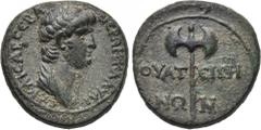 LYDIA. Thyateira. Nero (54-68). Ae. Obv: NEPΩN KΛAVΔIOC KAICAP CEBA. Draped bust right. Rev: ΘYATEIPHNΩN. Double axe. RPC 2382. Condition: Very fine. Weight: 3.1 g. Diameter: 17 mm.