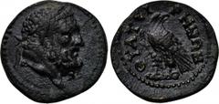 LYDIA. Thyateira. Pseudo-autonomous. Ae (Circa 193-235 AD). Obv: Laureate head of Herakles right. Rev: ???????????. Eagle standing left, head right. SNG v. Aulock 3207. Condition: Very fine. Weight: 1