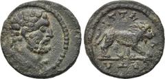 LYDIA. Attalea. Pseudo-autonomous (Circa 30 BC-276 AD). Ae. Obv: Head of Herakles right, wearing lion's skin. Rev: ATTAΛΕATΩ. Lion standing right. BMC 16-18. Condition: Very fine. Weight: 1.90 g. Diam