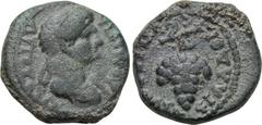 LYDIA. Philadelphia. Domitia (Augusta, 82-96). Ae. Lagetas, magistrate. Obv: ΔOMITIA AYΓΟΥCΤΑ. Draped bust right. Rev: EΠΙ ΛΑΓΕT ΦΙΛΑΔΕΛΦΕ. Bunch of grapes. RPC 1336. Condition: Very fine. Weight: 2.9