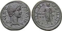 LYDIA. Maeonia. Geta (209-211). Ae. Obv: Λ CEΠT ΓETAC KAI. Bare head right. Rev: EΠI ΔAMA APX MAIONΩNTO B. Zeus standing left with extended right arm. BMC 49. Condition: Very fine. Weight: 9.39 g. Dia