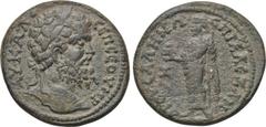 LYDIA. Sala. Septimius Severus (193-211). Ae. Obv: AY KA Λ CEΠ CEOYHP. Laureate head right. Rev: EΠI AΛEΞANΔPOY CAΛHNΩN. Zeus standing left, holding eagle and sceptre. SNG Copenhagen 443. Condition: V