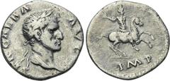 GALBA (68-69). Denarius. Rome. Obv: SER GALBA AVG. Laureate head right. Rev: IMP. Galba galloping right, raising hand. RIC 10. Condition: Very fine. Weight: 3.22 g. Diameter: 18 mm.