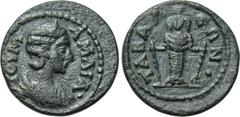 LYDIA. Tabala. Julia Mamaea (Augusta, 222-235). Ae. Obv: IOY MAMAIA. Diademed and draped bust right. Rev: TABAΛΕΩΝ. Cult statue of Artemis standing facing. BMC -; SNG von Aulock -; Isegrim -; cf. www.
