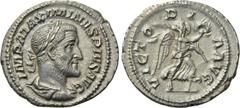 MAXIMINUS THRAX (235-238). Denarius. Rome. Obv: IMP MAXIMINVS PIVS AVG. Laureate, draped and cuirassed bust right. Rev: VICTORIA AVG. Victory advancing right, holding wreath and palm branch. RIC 16. C