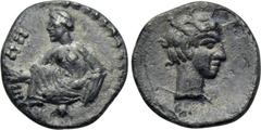CILICIA. Tarsos. Tiribazos (Satrap of Lydia, 388-380). Hemiobol. Obv: Nymph kneeling left, casting astragaloi. Rev: Youthful male head right. SNG France 239; SNG Levante 65, Klein 677. Condition: Very