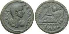 LYDIA. Kilbiani Inferiores (Nikaia). Geta (Caesar, 198-209). Ae. Obv: Λ CE ΓΕΤΑC KAI. Draped bust right. Rev: NEIKAEΩN KIΛΒ. River-god Kaystros reclining left, holding reed and cornucopia, resting elb