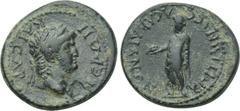 LYDIA. Sardes. Nero (54-68). Ae. Tiberius Claudius Mnaseas, magistrate. Obv: NEPΩN KAICAP. Laureate head right. Rev: EΠI TI MNACEOY CAPΔIANΩN. Zeus standing left, holding eagle and staff. RPC 3008. Co