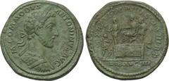 COMMODUS (177-192). Sestertius. Rome. Obv: M COMMODVS ANTONINVS AVG. Laureate and cuirassed bust right, slight drapery on far shoulder. Rev: TR P VI COS IIII COS III P P / S - C / LIB AVG IIII. Commod