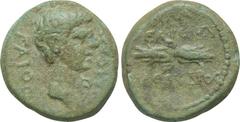 LYDIA. Philadelphia. Caligula (37-41). Ae. Kleandros, philokaisar . Obv: ΓAIOC KAICAP. Head right; lituus to left. Rev: ΦIΛAΔЄΛΦЄWN. Winged thunderbolt; KΛЄANΔΡOC below. Cf. RPC 3026 (for type) and 30