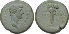 LYDIA. Tralleis. Nero (54-68). Ae. Obv: NEPWN KAICAP. Bare head right. Rev: KAICAPEWN. Athena standing right, holding spear and shield. RPC 2656. Condition: Very fine. Weight: 5.14 g. Diameter: 19 mm.