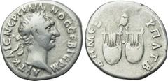LYCIA. Trajan (98-117). Drachm. Obv: AYT KAIC NEP TPAIANOC CEB ΓEPM. Laureate head right. Rev: ΔHM EΞ YΠAT B. Two lyres, owl above. SNG von Aulock 4268. Condition: Very fine. Weight: 3.22 g. Diameter: