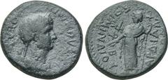 LYDIA. Sardes. Octavia (Augusta, 54-62). Ae. Mindios, magistrate. Obv: ΘEΑΝ ΟΚΤΑΟΥΙΑΝ. Draped bust right, wearing wreath of grain ears. Rev: EΠΙ MINΔIOY CAPΔIANΩN. Demeter standing left, holding grain