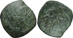 MICHAEL VIII PALAEOLOGOS (1261-1282). Trachy. Constantinople. Obv: Half length bust of St. Theodore facing, holding spear and shield. Rev: Michael standing facing, being crowned by christ. Sear 2270; 
