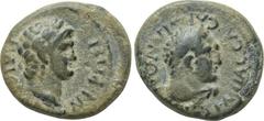 LYDIA. Sardes. Nero (54-68). Ae. Tiberius Claudius Mnaseas, magistrate. Obv: NEPΩN KAICAP. Laureate head right. Rev: EΠI TI MNACEA CAPΔIANΩN. Laureate head of Hercules right, with lion skin tied aroun
