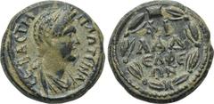 LYDIA. Philadelphia. Plotina (Augusta, 105-123). Ae. Obv: CEBACTH ΠΛΩTEINA. Draped bust right. Rev: ΦIΛAΔEΛΦEΩN. Legend in four lines within wreath. SNG Copenhagen 382; SNG München 421. Condition: Nea