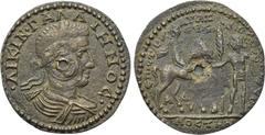 LYDIA. Mostene. Gallienus (253-268). Ae. Aurelius Zeuxis Plutiades, strategos . Obv: ΛΙΚΙΝ ΓΑΛΛΙΗΝΟC. Laureate, draped and cuirassed bust right. Rev: ЄΠΙ CTP AVP ZEVΞIΔΟC ΠΛΟVΤΙΑΔΟV MOCTHN. Gallienus 