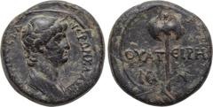 LYDIA. Thyateira. Nero (54-68). Ae (Circa AD 55-60). Obv: NEΡΩN KAYΔIOC KAICAP CEBA. Draped bust right. Rev: ΘYATEIPHNΩN. Labrys. RPC 2382. Condition: Very fine. Weight: 4.19 g. Diameter: 17 mm.