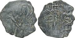 MICHAEL VIII PALAEOLOGOS (1261-1282). Trachy. Constantinople. Obv: HP - ΘV. The Virgin, nimbate, standing slightly left, orans. Rev: X - O / M - Γ / Δ / EC / ΠΟ / T. Emperor standing facing to left, h
