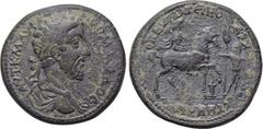 LYDIA. Mostene. Commodus (177-192). Ae. Ny. Maternos, archon . Obv: ΑVΤ Κ Μ ΑVΡ ΚΟΜΜΟΔΟС. Laureate, draped and cuirassed bust right. Rev: ЄΠ ΝV ΜΑΤЄΡΝOV ΑΡΧ ΜOСΤΗΝΩΝ. Apollo-Mên on horse trotting righ