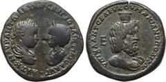 MOESIA INFERIOR. Marcianopolis. Elagabal, (218-222). Ae. Obv: AVT K M AVP ANTΩNEINOC AVΓ IOVΛIA MAICA AVΓ. Laureate, draped and cuirassed bust of Elagabal right vis-a-vis draped and diademed bust of J