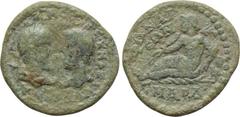 IONIA. Phocaea. Maximinus Thrax (235-238). Ae. Obv: A K MAΞIMЄINOC KЄ MAΞIMOC KAI. Laureate head of Maximinus and bare head of Maximus facing one another. Rev: ΦΩKAIЄΩN CMAPΔ. River god Smardus reclin