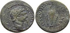 LYDIA. Philadelphia. Domitian (91-96). Ae. Obv: ΔOMITIANOC KAICAP. Laureate head right. Rev: EPI ΛAΓETA ΦILADEΛΦEΩN. Facing female cult statue. RPC II 1334. Condition: Very fine. Weight: 4.75 g. Diame