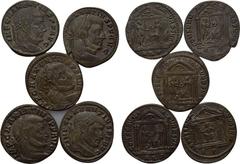 5 coins of Maxentius (307-312). Obv: . Rev: . . Condition: See picture. Weight: g. Diameter: mm.