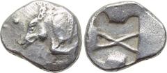 DYNASTS OF LYCIA. Uncertain dynast. Stater (Circa 520-460 BC). Obv: Forepart of boar left. Rev: Irregular incuse square. Falghera 11