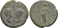 LYDIA. Kilbianoi Inferiores (Nikaia). Antoninus Pius (138-161). Ae. Obv: AY KAI ANTΩΝEINOC CEBA[...]. Laureate head of Antoninus Pius right vis-a-vis- bare head of Marcus Aurelius left. Rev: KIΛΒΙΑΝΩΝ