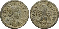 LYDIA. Thyateira. Pseudo-Autonomous (3rd century AD). Ae. Obv: BOPEITHNH. Draped bust of Artemis Boreitene right, bow in front, quiver on her back. Rev: ΘΥΑΤΕΙΡΗΝ / ΩΝ. Eagle standing facing, head lef