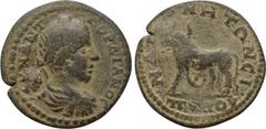 LYDIA. Magnesia ad Sipylum. Gordian III (238-244). Ae. Obv: A K M ANT ΓOPΔIANOC. Laureate, draped and cuirasssed bust right. Rev: MAΓNHTΩN CI / ΠVΛOV. Bull standing left. RPC VII 290; SNG Copenhagen 2