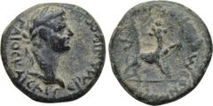 LYDIA. Philadelphia. Caligula (37-41). Ae. Artemon Hermogenous, magistrate. Obv: ΓΑΙΟC ΚΑΙCΑΡ ΓЄΡΜΑΝΙΚΟC. Laureate head right. Rev: ΑΡΤЄΜΩΝ ЄΡΜΟΓЄΝΟΥC ΝЄΟΚΑΙCΑΡЄΩΝ. Panther advancing right, head left,