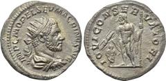 MACRINUS (217-218). Antoninianus. Rome. Obv: IMP C M OPEL SEV MACRINVS AVG. Radiate, draped and cuirassed bust right. Rev: IOVI CONSERVATORI. Jupiter standing facing, head left, holding sceptre and th