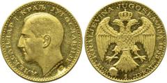 YUGOSLAVIA. Alexander I. (1921-1934). GOLD Ducat (1933). Belgrade. Obv: АЛЕКСАНДАР I. КРАЉ JУГОСЛАВИЈE. Bare head left. c/m: grain ear within rectangular incuse. Rev: KRALJEVINA JUGOSLAVIJA 1933 / DUK