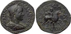 LYCIA. Corydalla. Gordian III (238-244). Ae. Obv: AV K MAP ANT ΓOPΔIANOC CЄB. Laureate, draped and cuirassed bust right. Rev: KOPVΔAΛΛЄωN. Hero riding horse right, preparing to hurl spear; altar and p