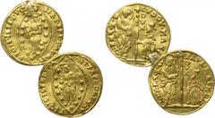 2 Venetian gold zecchini (both with restored holes). Obv: . Rev: . . Condition: See picture. Weight: g. Diameter: mm.