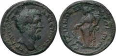 LYDIA. Sardis. Clodius Albinus (Caesar, 193-195). Ae. Obv: KΛΩ CЄΠT AΛBЄINOC KAICAP. Bare head right. Rev: CAPΔIANΩN ΔIC NЄΩKOPΩN. Tyche standing left, holding rudder and cornucopia. BMC 146. Ex Dr. P