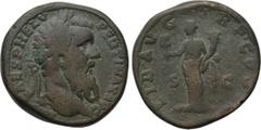 PERTINAX (193). Sestertius. Rome. Obv: IMP CAES P HELV PERTINAX AVG. Laureate head right. Rev: LIB AVG TR P COS II S C. Liberalitas standing left, holding abacus and cornucopia. RIC 18. Condition: Nea