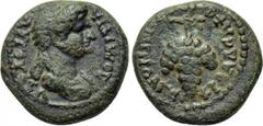 LYDIA. Philadelphia. Domitia (Augusta, 82-96). Ae. Lagetas, magistrate. Obv: ΔΟΜΙΤΙΑ ΑVΓΟVCΤΑ. Draped bust right. Rev: ЄΠI ΛΑΓЄΤΑ ΦΙΛΑΔЄΛΦЄωΝ. Grape bunch. RPC II 1336; SNG Copenhagen 379. Condition: 