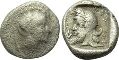 DYNASTS OF LYCIA. Kherei (Circa 440/30-410 BC). 1/4 Stater or Hemidrachm. Xanthos. Obv: Helmeted head of Athena right. Rev: Head of Kherei left, wearing Persian tiara; all within incuse square. Cf. CN